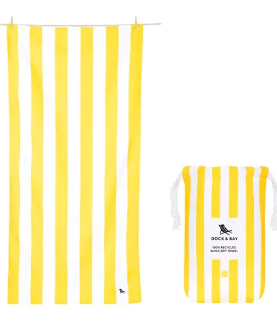 mithos-concept-prodotto-telo-mare-giallo-strisce-bianche-materiale-100%-riciclato-colore-palestra-tempo-libero